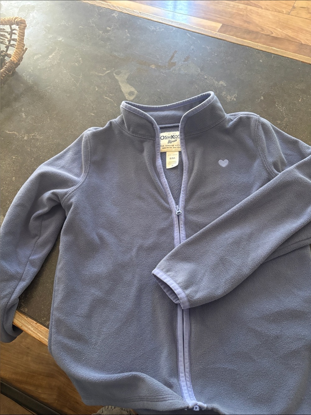 OshKosh B'gosh Lavender Zip-Up Fleece Jacket with Heart